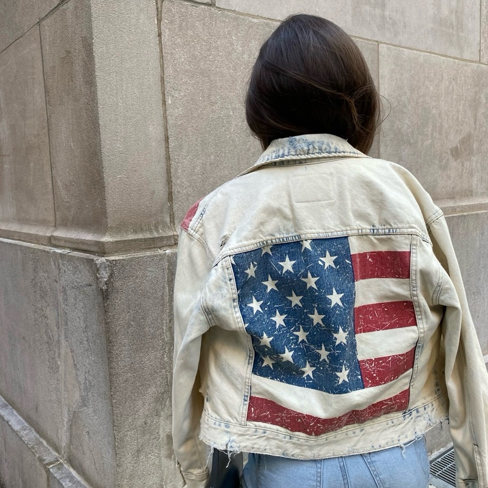 NWOT MEMORIAL DAY 4 July BLANK NYC AMERICANA DENIM JACKET XS